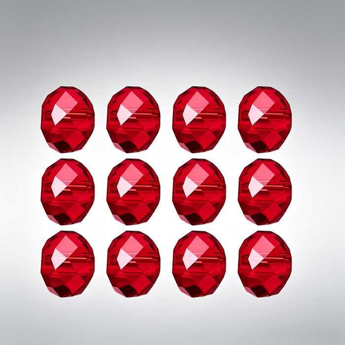 90pcs de Cuentas espaciadoras de cristal rojas de corte plano para pulseras y collares de 4mm