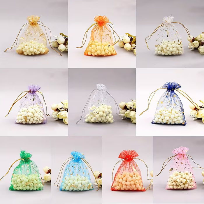 10pcs mini bolsas de Malla Transparentes de Regalo Pequeñas con Cordones