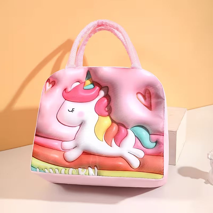 Bolsa de almuerzo aislada 3D de dibujos animados para viajes