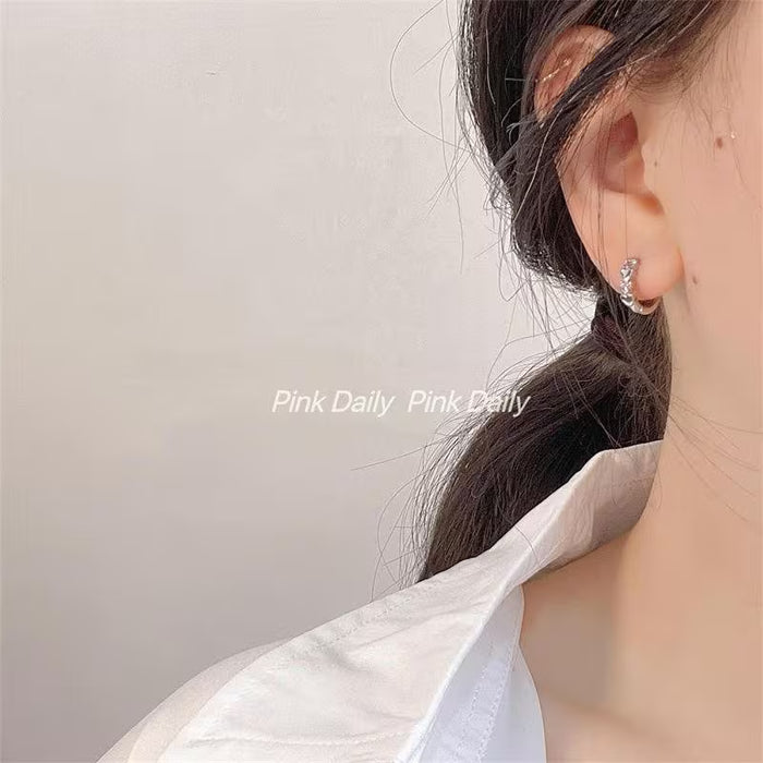 Pendientes de dije para mujer con hebilla de zirconia sintética