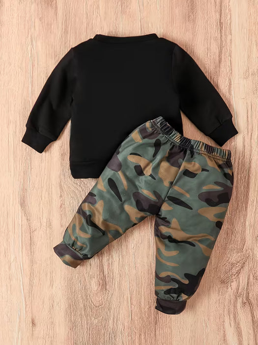 Conjunto de de manga larga y pantalón de camuflaje multicolor