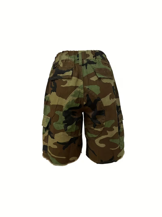 Shorts de Verano para Mujer con Estampado Camuflaje