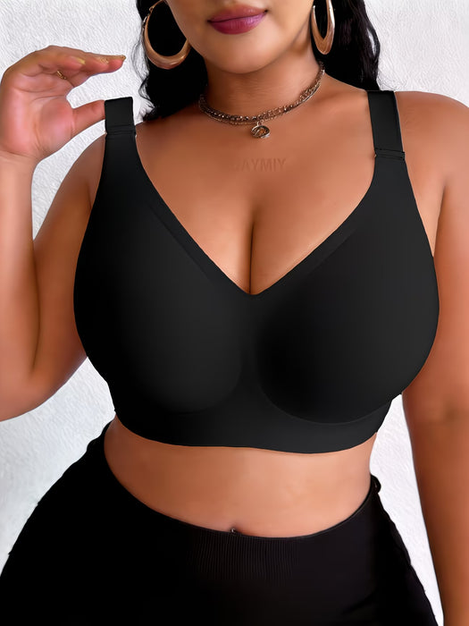 Sujetador sin varillas de talla grande para mujer con acolchado removible y tirantes anchos
