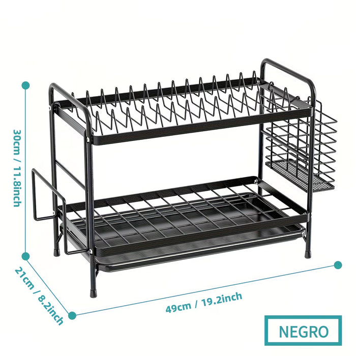 1pc Escurridor de Platos de 2 Niveles para Utensilios de Cocina