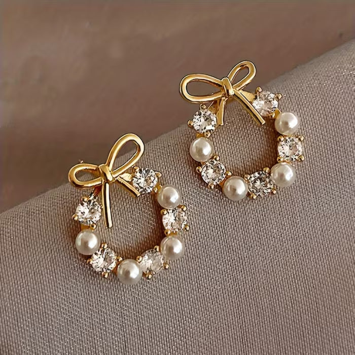 SHEIN Un par de aretes de moda para mujer, con diseño minimalista y elegante