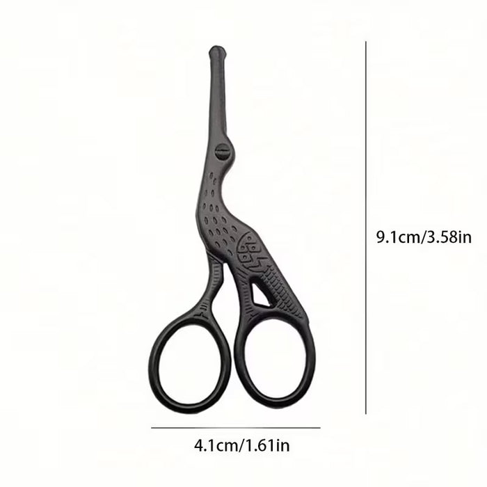 1pc Tijera Profesional en Forma de Grulla - Punta Redonda Segura para Cejas y Nariz