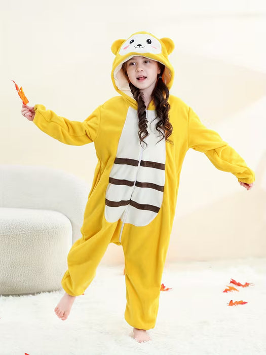 SHEIN disfraz de abeja de peluche amarillo con capucha para niños