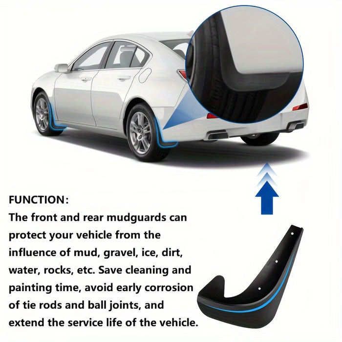 Juego de 4 Piezas con Accesorios de Instalación para Guardabarros de Neumáticos de Coche Pequeño