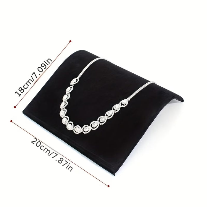 Soporte de joyería para collar en forma de S de terciopelo negro