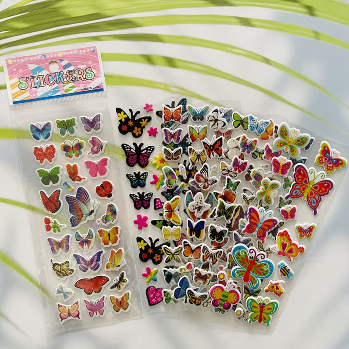 1cs Pegatinas de Burbujas de Mariposas Coloridas y Hermosas para Decoración de Cuadernos
