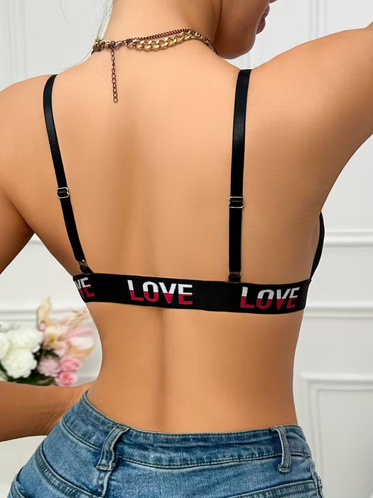 Shein Bralette Push-Up para Mujeres/Sujetador Sin Aros - Cierre Frontal y Diseño de Tirantes