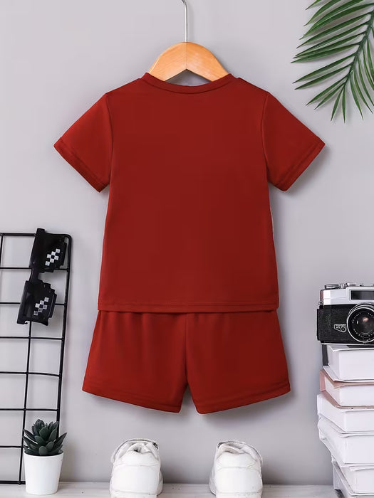 Conjunto de 2 piezas, Pantalones cortos de manga corta para bebé niño