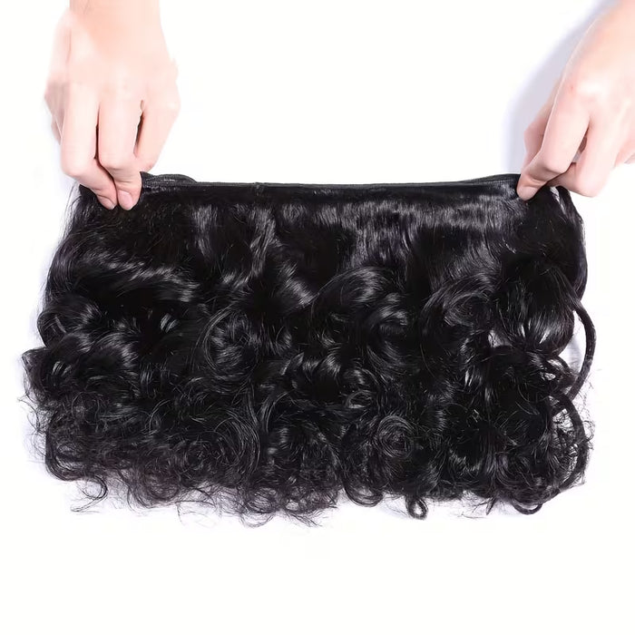 Tres Paquetes de Cabello sintético Ondulado Suelto, Extensiones de Cabello Negro
