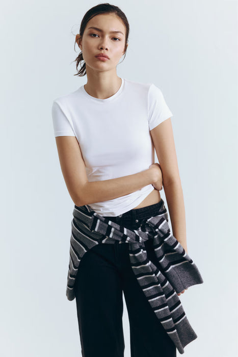 H&M Camiseta ajustada de microfibra