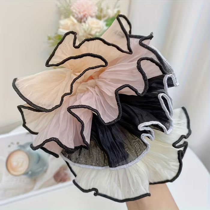 4 Piezas de Lazos de Encaje Chiffon al Estilo Francés, Accesorios Elegantes para Mujer