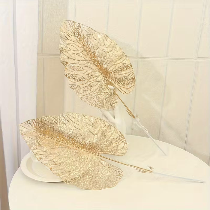 Juego de 2 Hojas Doradas Grandes para Decoraciones Festivas