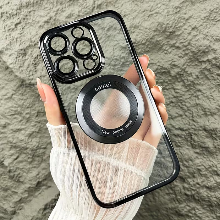 Funda transparente de lujo con recubrimiento electroplateado, compatible con iPhone 11 Pro Max