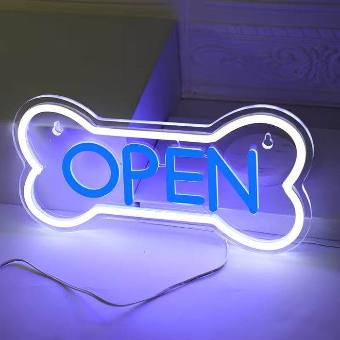 1pc Letrero de Neón Radiante de Hueso para Mascotas - Exhibición Artística