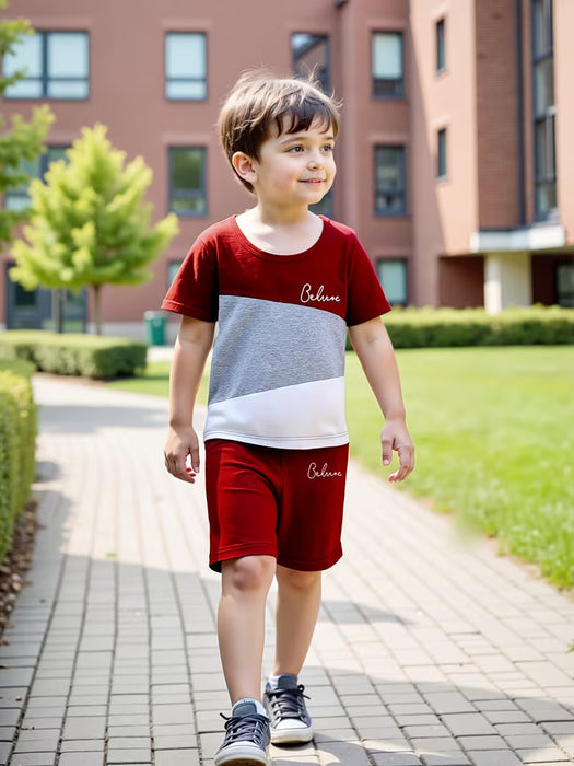 Conjunto de pantalones cortos y camiseta de manga corta con estampado 3D