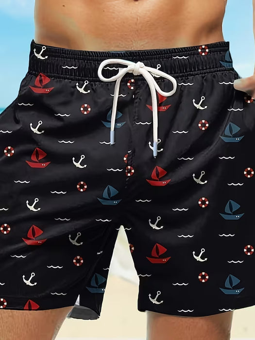 2 piezas de Pantalones cortos de playa de verano para hombre