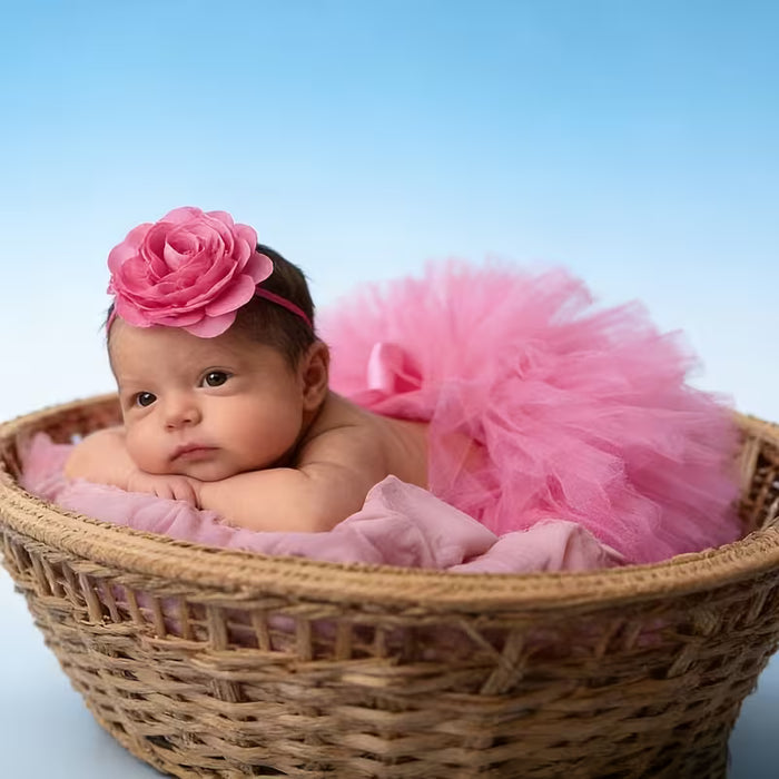 Conjunto de falda de tul rosa para ballet con diadema - Falda corta de ballet