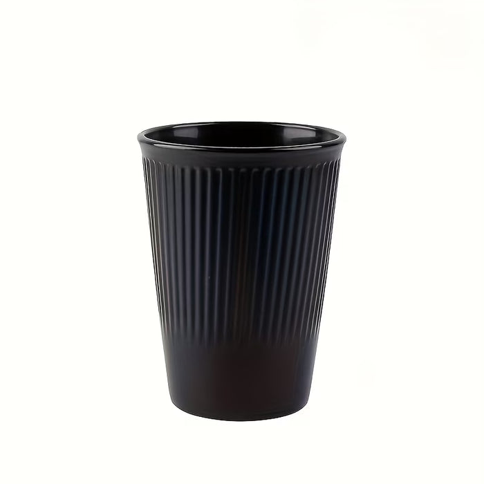 1 Juego de vajilla de alta calidad, negra a rayas, Incluye plato, tazon y vaso, de plastico, 3 piezas