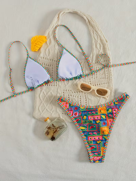 SHEIN Bikini Sexy Sin Espalda Ajustable con Copas Suaves