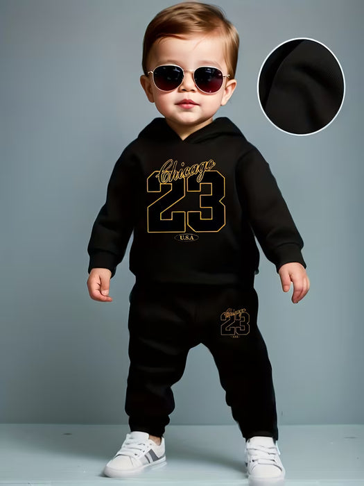 Conjunto de Dos Piezas para Niño: Sudadera con Capucha de Manga Larga