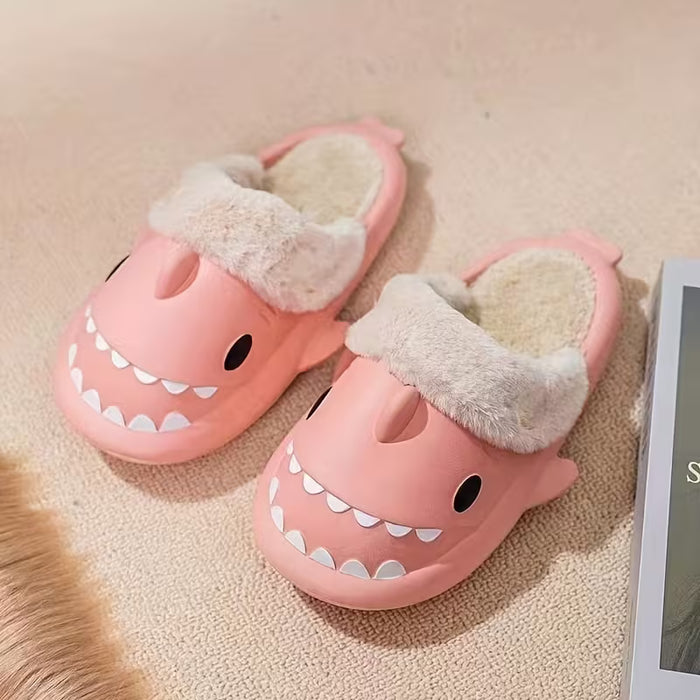 Pantuflas de Peluche para Hombres y Mujeres, Pantuflas de Tiburón Animado