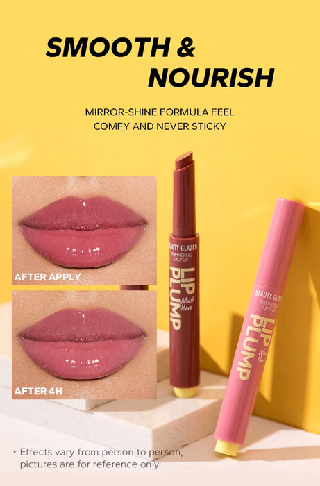 Labial Beauty Glazed, brillante y jugoso, para labios voluminosos e hidratantes