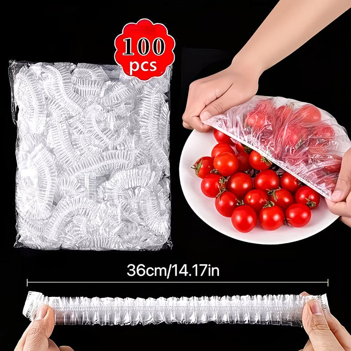 100 Unidades de Cubiertas de Plástico Transparente para Alimentos