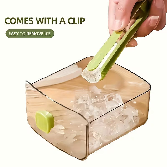Cubo de Hielo Easy-Press de Gran Capacidad para Congelador de Doble Capa para 48 Cubos