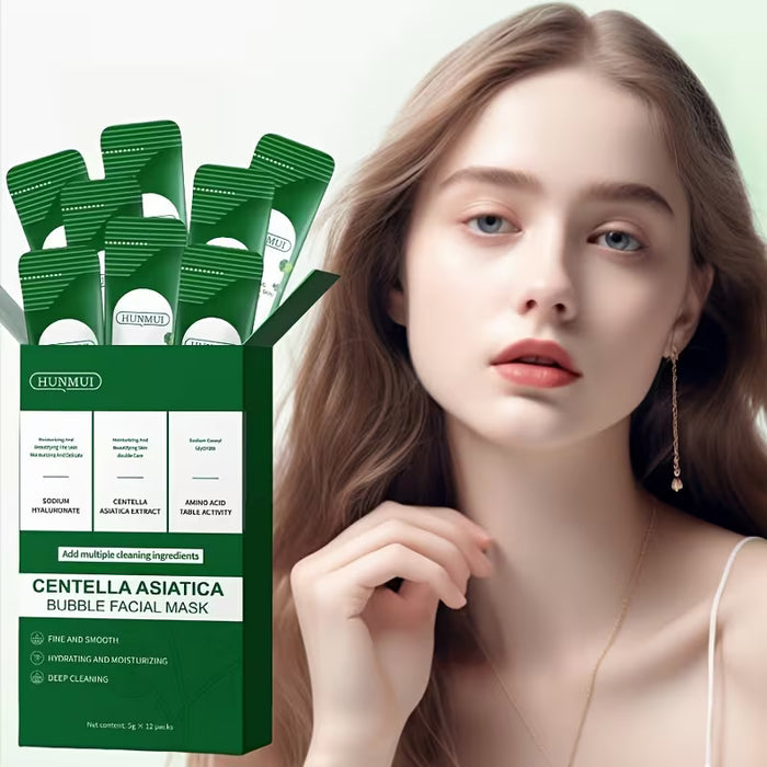 Mascarilla de Burbujas de Centella Asiática que Limpia Profundamente la Piel paquete de 12