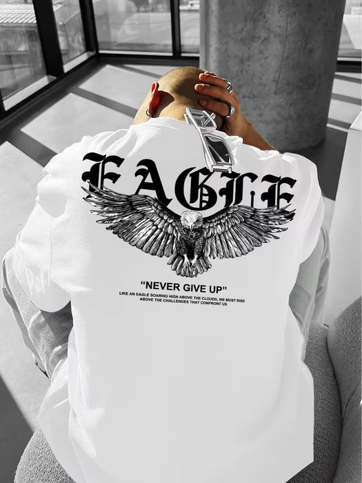 Camiseta de manga corta para hombre con estampado de moda "eagle"