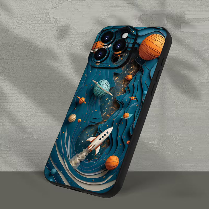 Fundas para Teléfono Móvil con Patrón de Planeta Feliz Creativo para iPhone 12 pro max