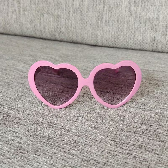 Gafas pequeñas de moda Y2K con diseño de corazón para muñecas
