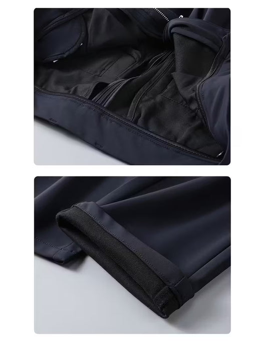 Pantalones de negocios compuestos con forro polar grueso para hombre, otoño/invierno