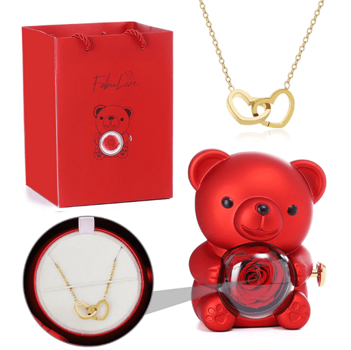 Fabulove OSO ROSA ETERNA CON COLLAR - Quierox - Tienda Online