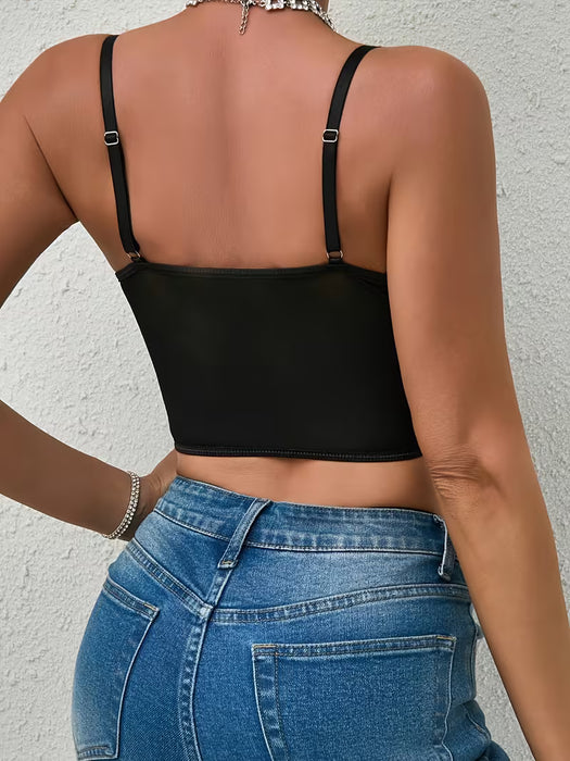 Top de Tirantes Ajustado con Lentejuelas