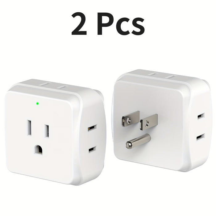 2pcs Extensor de Enchufe de Pared, 5 Tomas de Corriente Divisoras