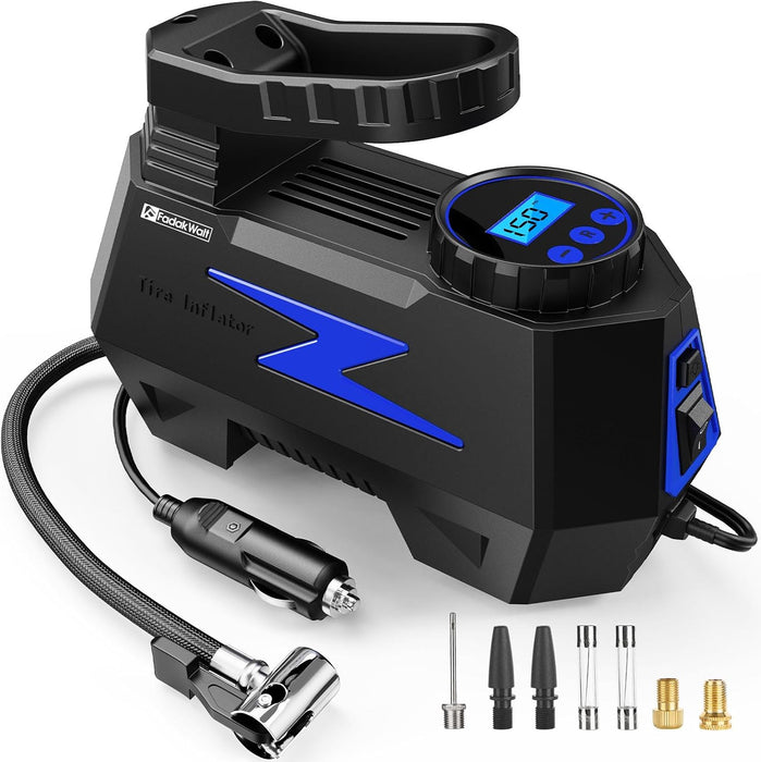 FADAKWALT Inflador de neumáticos, compresor de aire portátil, de 12 V CC con LED - Quierox - Tienda Online