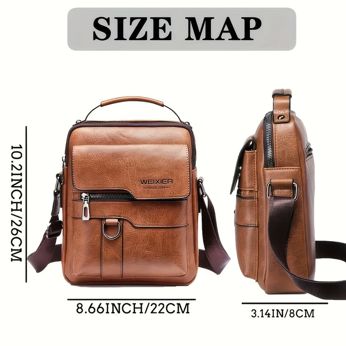 Bolsa de mensajero estilo vintage para mujer, bolso de hombro casual para negocios con forro de poliéster