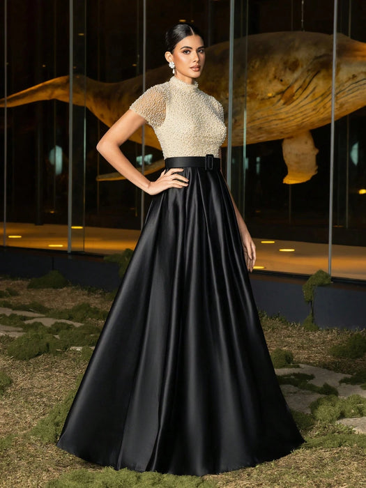 Faeriesty SHEIN X Hannahelzahed Este lujoso vestido de noche de cuello alto - Quierox - Tienda Online