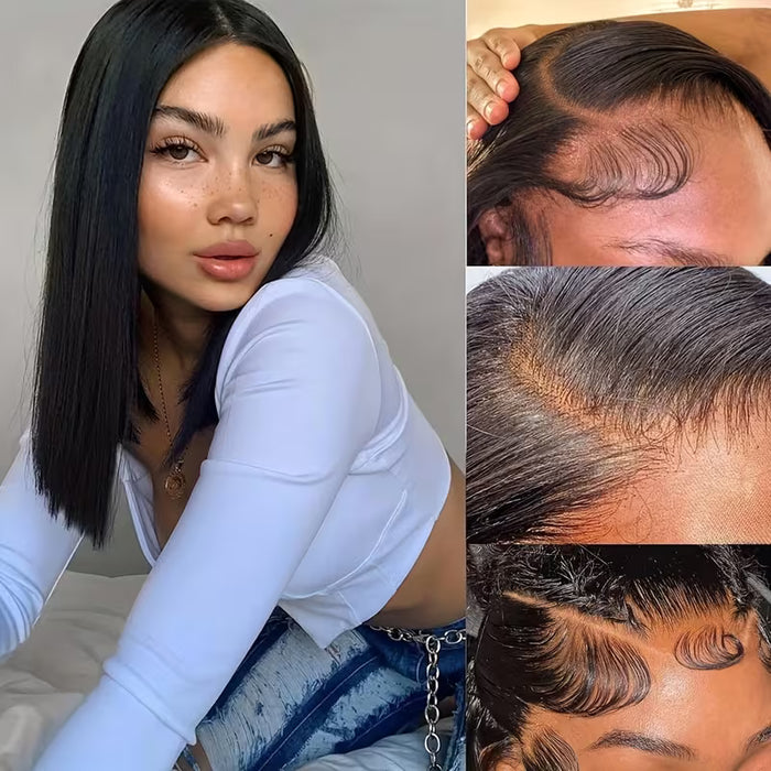 Peluca Bob de Encaje Transparente 13x4 para Mujeres 16inch