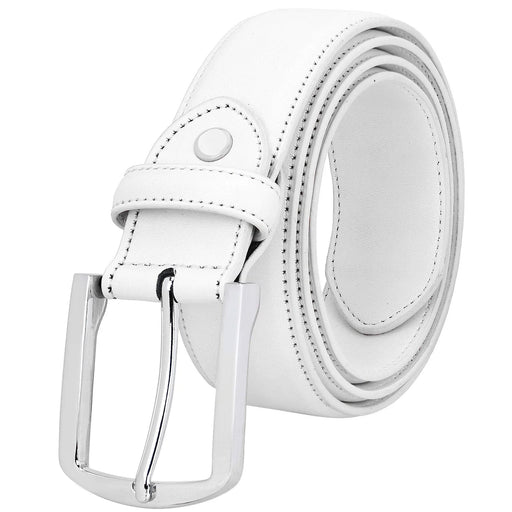 Falari Cinturón de vestir informal de cuero genuino para hombre con hebilla de una sola punta 9028 - Quierox - Tienda Online