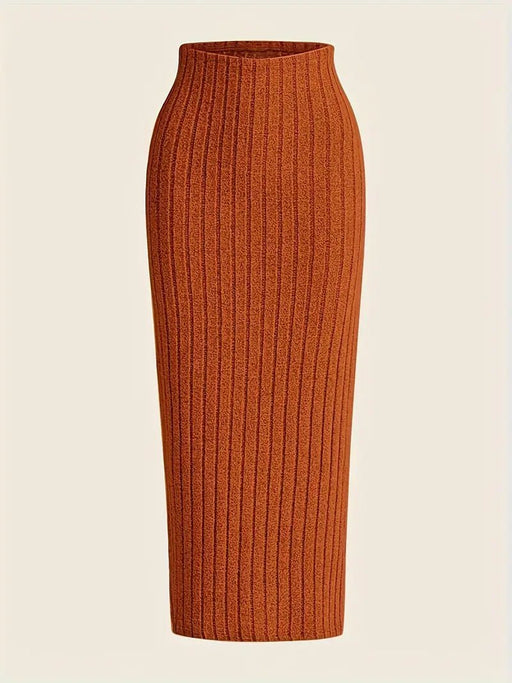 Falda Casual De Cintura Alta Y Ajustada Por Debajo De La Rodilla - Quierox - Tienda Online