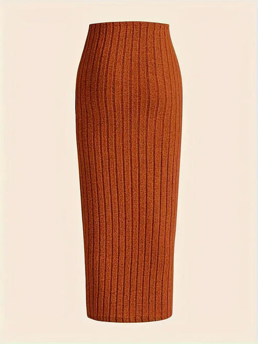 Falda Casual De Cintura Alta Y Ajustada Por Debajo De La Rodilla - Quierox - Tienda Online