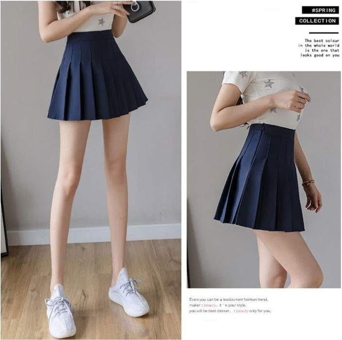 Falda corta plisada de talle alto para mujer - Quierox - Tienda Online