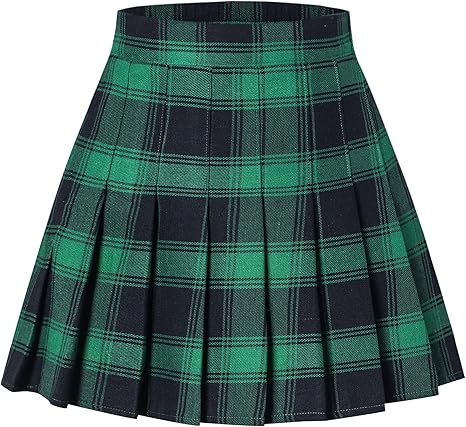 Falda plisada a cuadros para mujer, corta de cintura alta - Quierox - Tienda Online