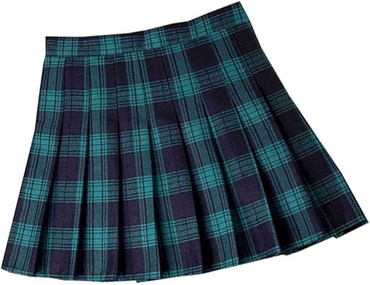 Falda plisada a cuadros para mujer, corta de cintura alta - Quierox - Tienda Online